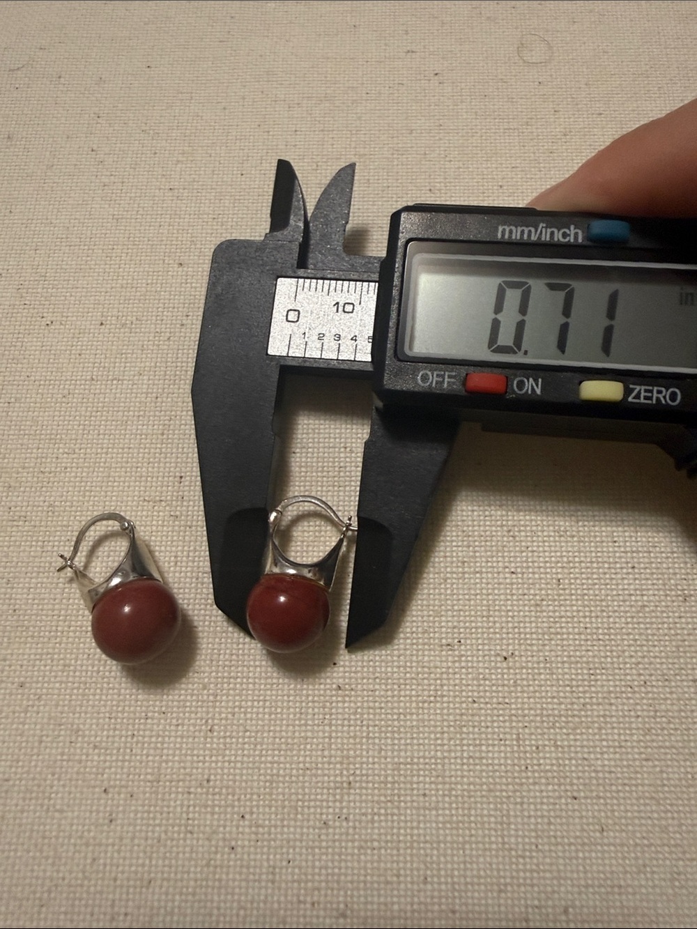 Sterling Silver 925 Red Stone Drop Earrings - Picture 7 of 11